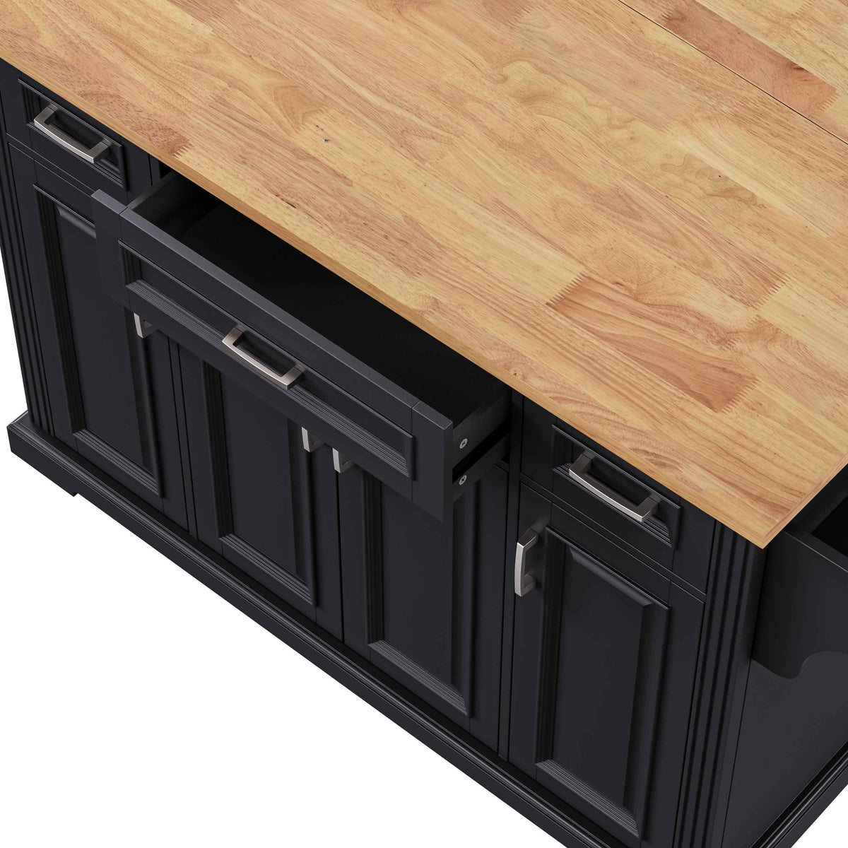 54 in. Rolling Kitchen Island with Drop Leaf & Storage product view 58