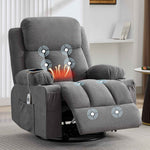 Swivel Rocker Recliner Chair with Vibration Massage, Heat, USB Port and Cup Holderrs detail image 26