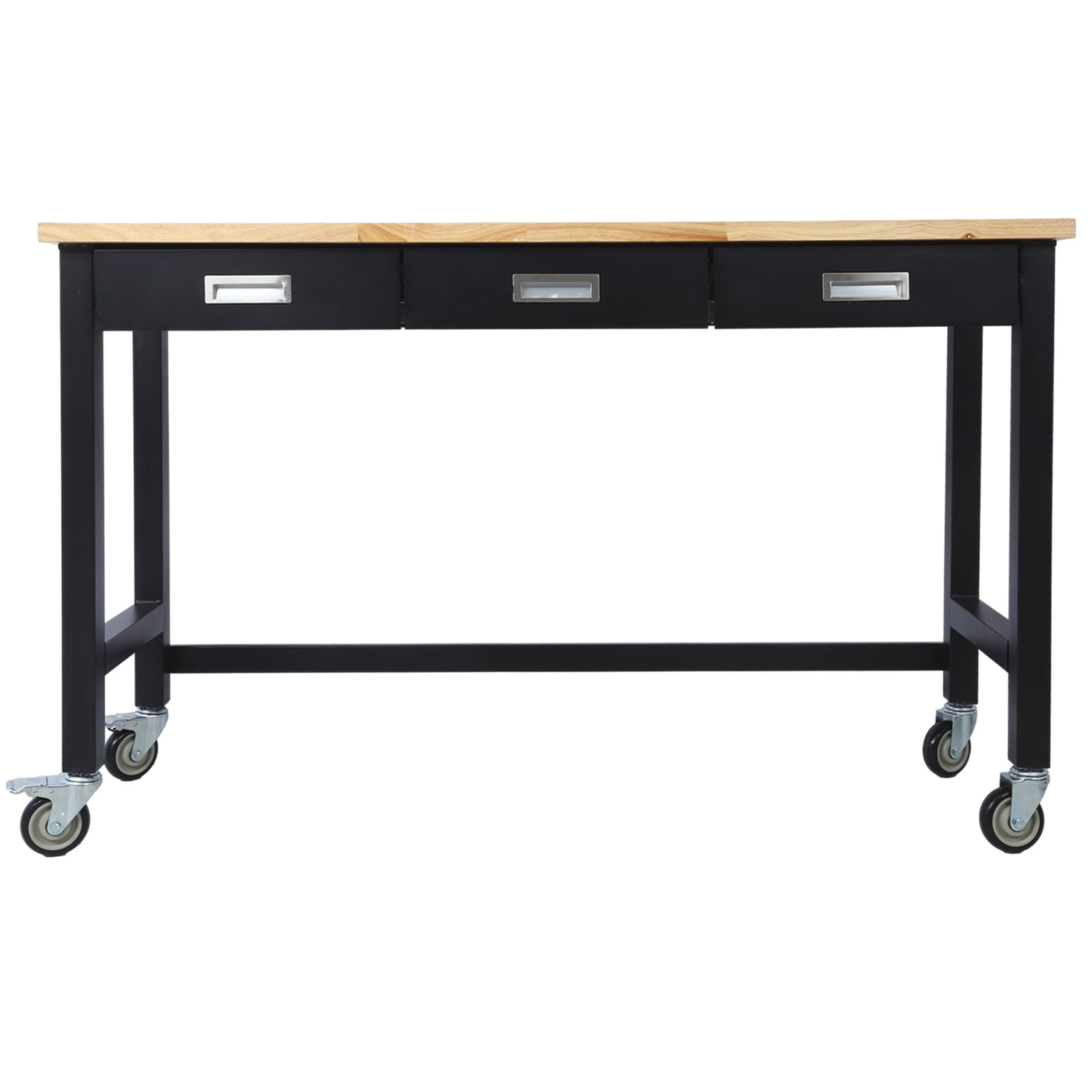60" Rolling Bamboo Workbench with Drawer Storage for workshop, garage, storage, or utility use