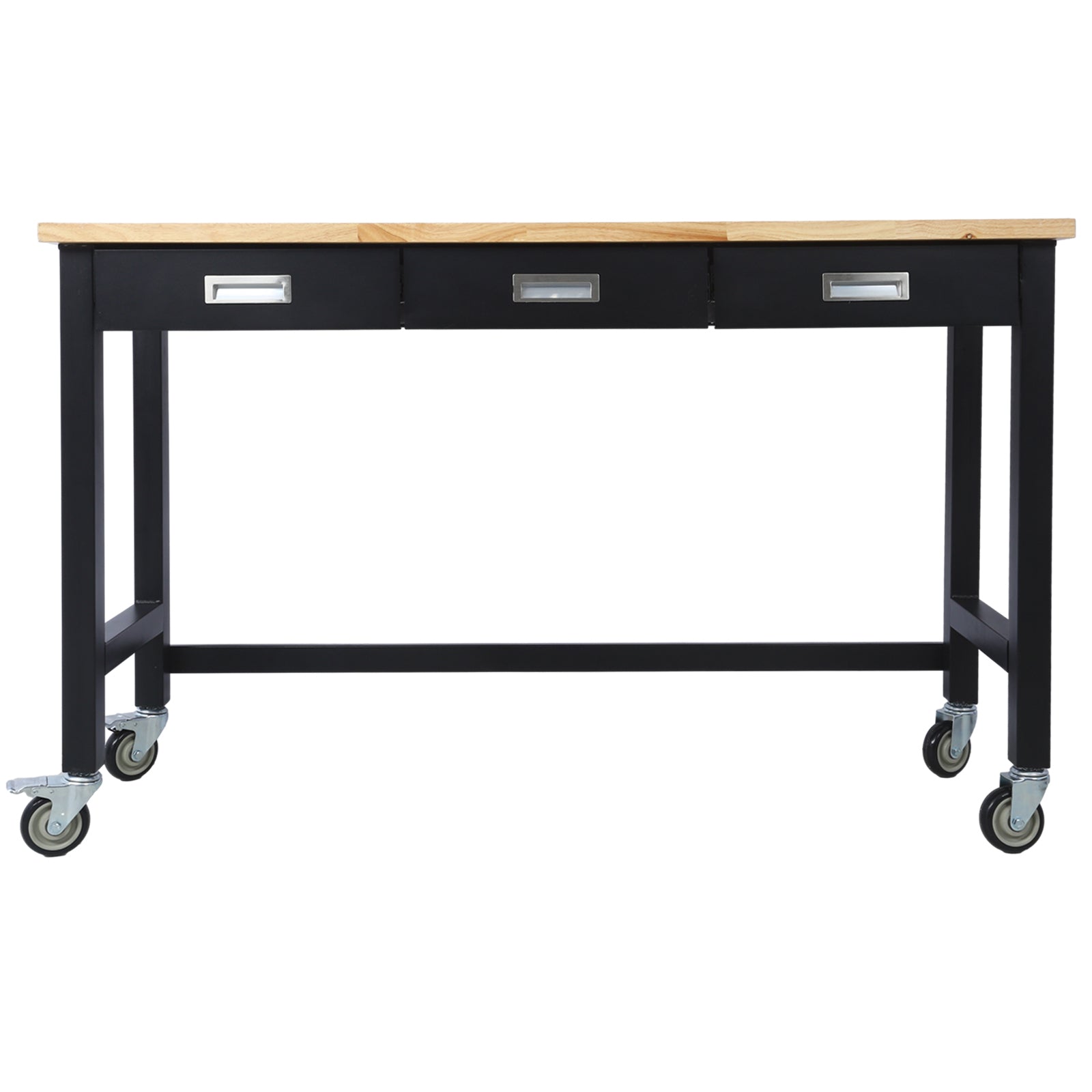 60" Rolling Bamboo Workbench with Drawer Storage for workshop, garage, storage, or utility use