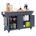 Rubberwood Drop-Leaf Kitchen Cart with 3 Drawers product view 42