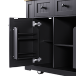 53 in. Farmhouse Kitchen Island with Power Outlet & Stools product view 113