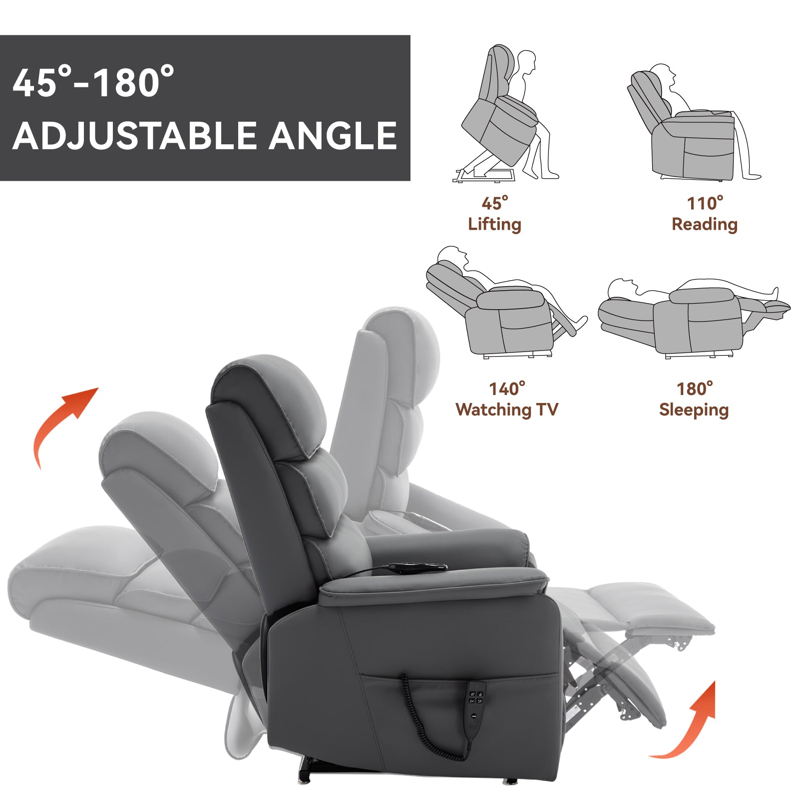 Dual-Motor Power Lift Heat & Massage Recliner detail image 90