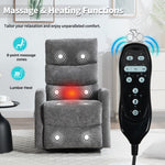 Heat Massage Manual Recliner Chair with Rocker and Swivel in Fabric for Living Room detail image 42