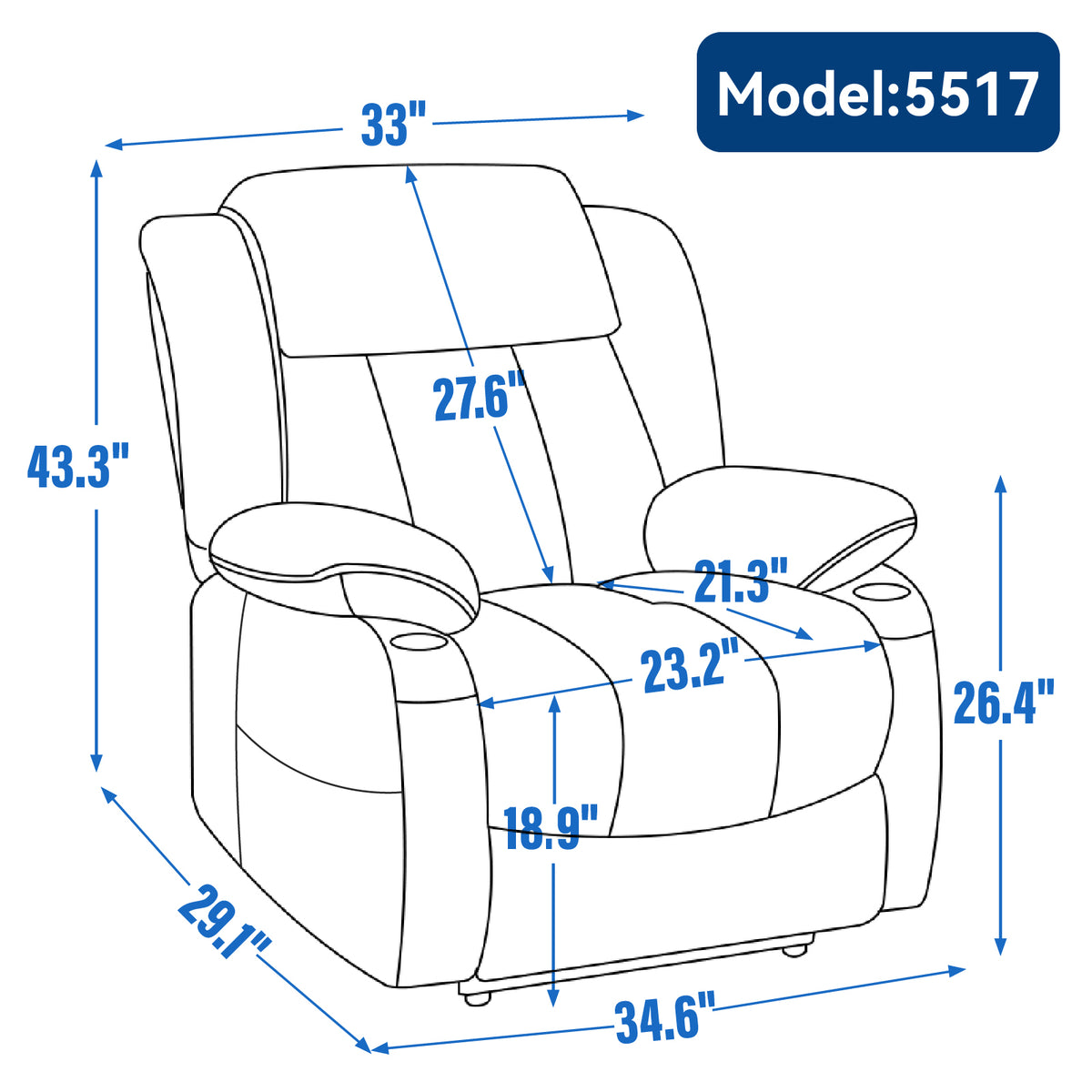 Dual-Motor Leather-Air Power Lift Recliner detail image 90