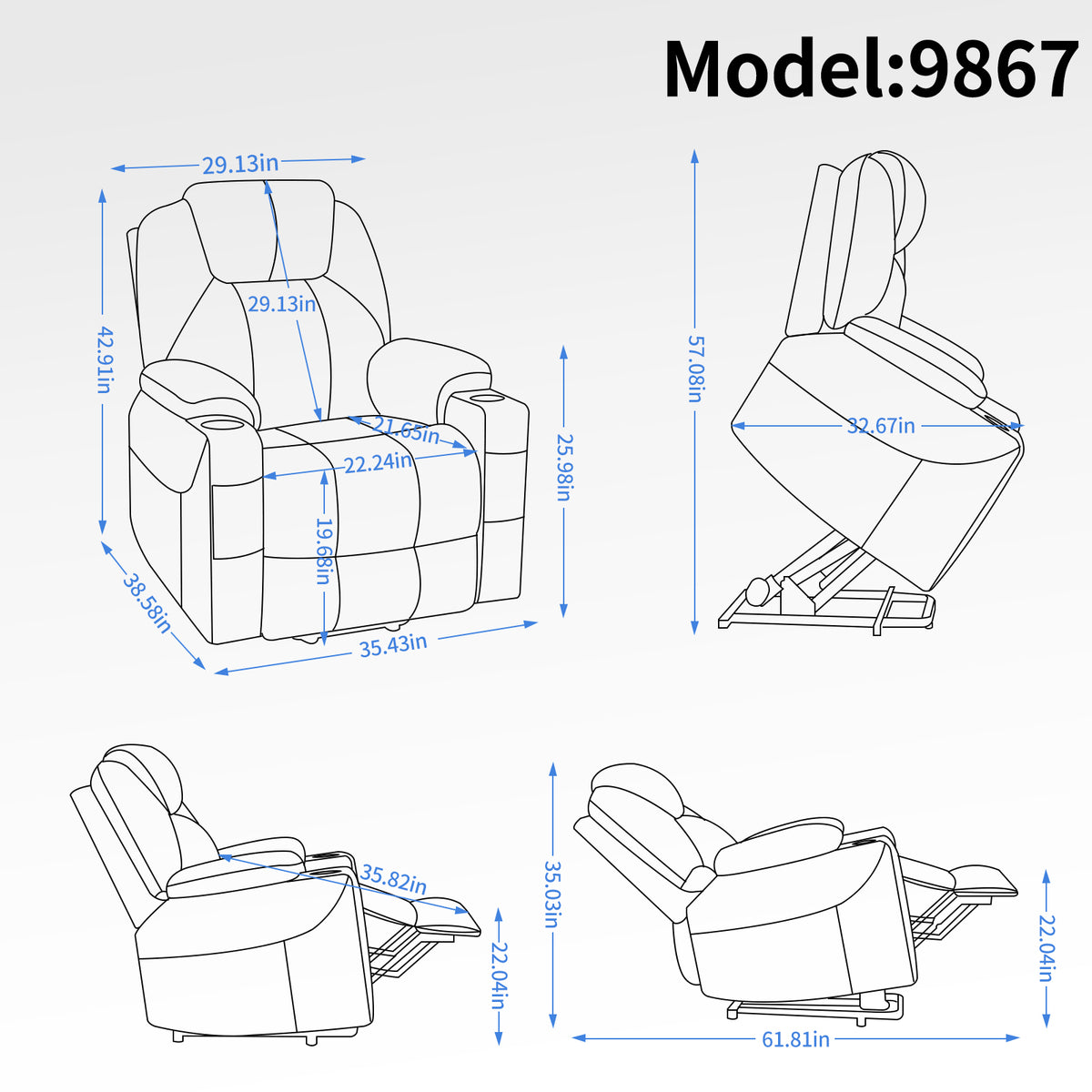 Dual-Motor Leather-Air Power Lift Recliner detail image 75