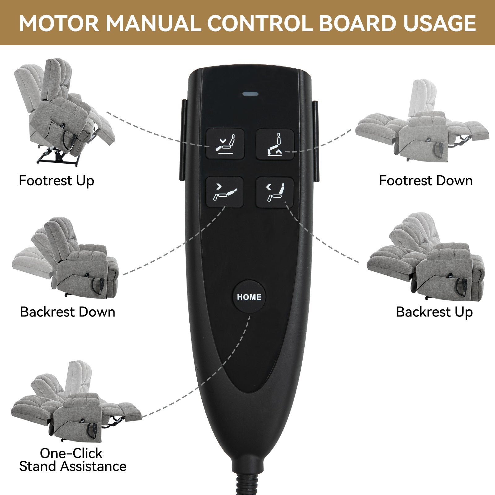 Dual-Motor Heat & Massage Power Lift Recliner, 350 lb Capacity detail image 72