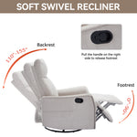 Heat Massage Manual Recliner Chair with Rocker and Swivel in Fabric for Living Room detail image 44