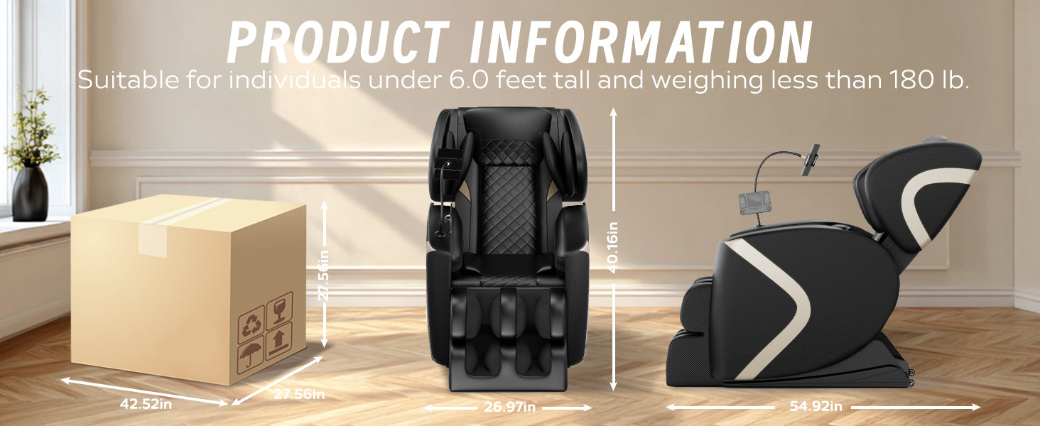 Zero Gravity Massage Chair with Bluetooth Speakers detail image 16