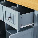 53 in. Farmhouse Kitchen Island with Power Outlet & Stools product view 83