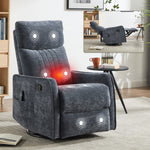 Heat Massage Manual Recliner Chair with Rocker and Swivel in Fabric for Living Room detail image 31