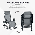 Outsunny Folding Zero Gravity Rocking Chair Set detail image 13
