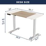55'×24' White&Oak Electric Standing Desk Height Adjustable Desk for Home and Office Computer Table Gaming Desk Modern Lift-up Desk - Sleek Space Mod