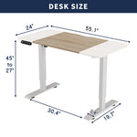 55'×24' White&Oak Electric Standing Desk Height Adjustable Desk for Home and Office Computer Table Gaming Desk Modern Lift-up Desk - Sleek Space Mod