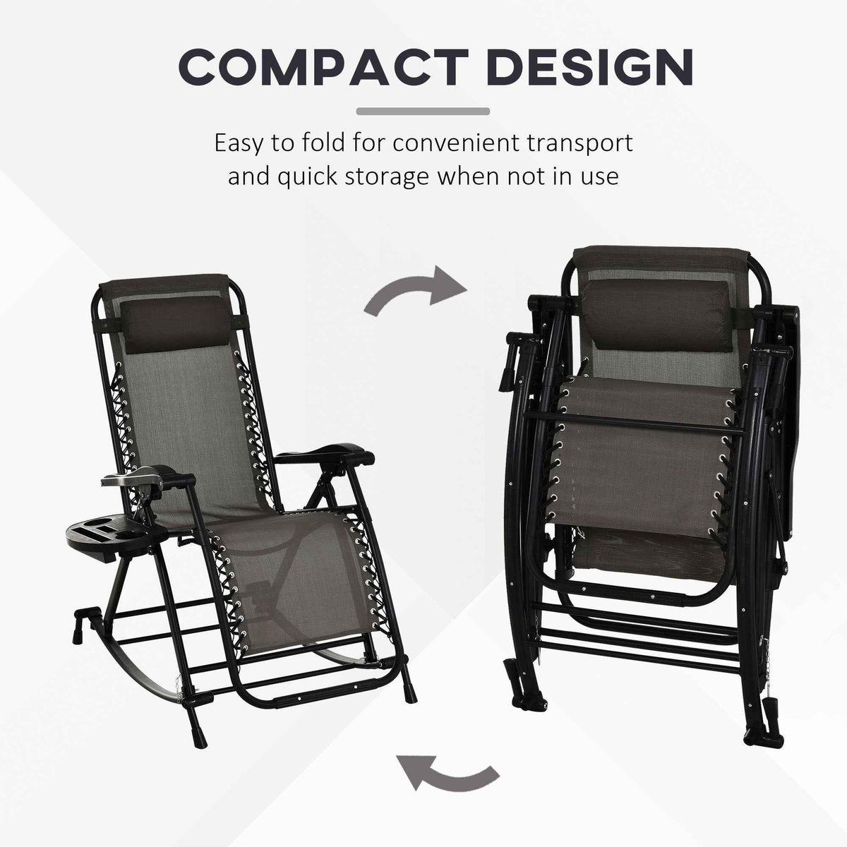 Folding Zero Gravity Rocking Lounge Chair detail image 13