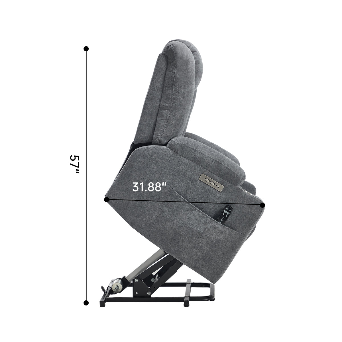 Large Dual-Motor Power Lift Heat & Massage Recliner detail image 15