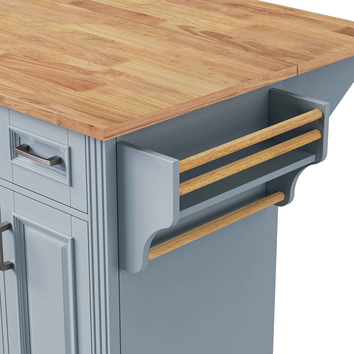 54 in. Rolling Kitchen Island with Drop Leaf & Storage product view 93