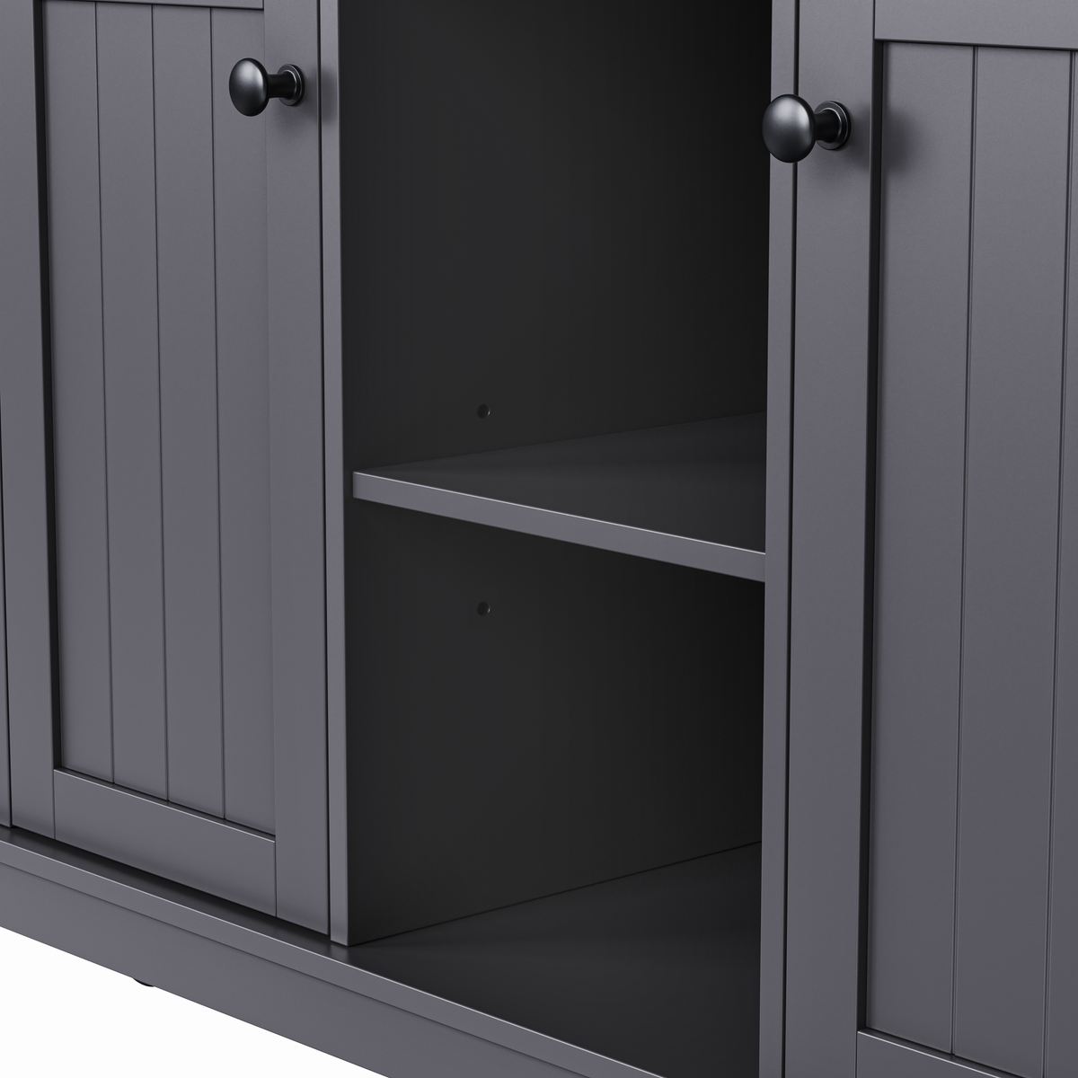 53 in. Farmhouse Kitchen Island with Power Outlet & Stools product view 140