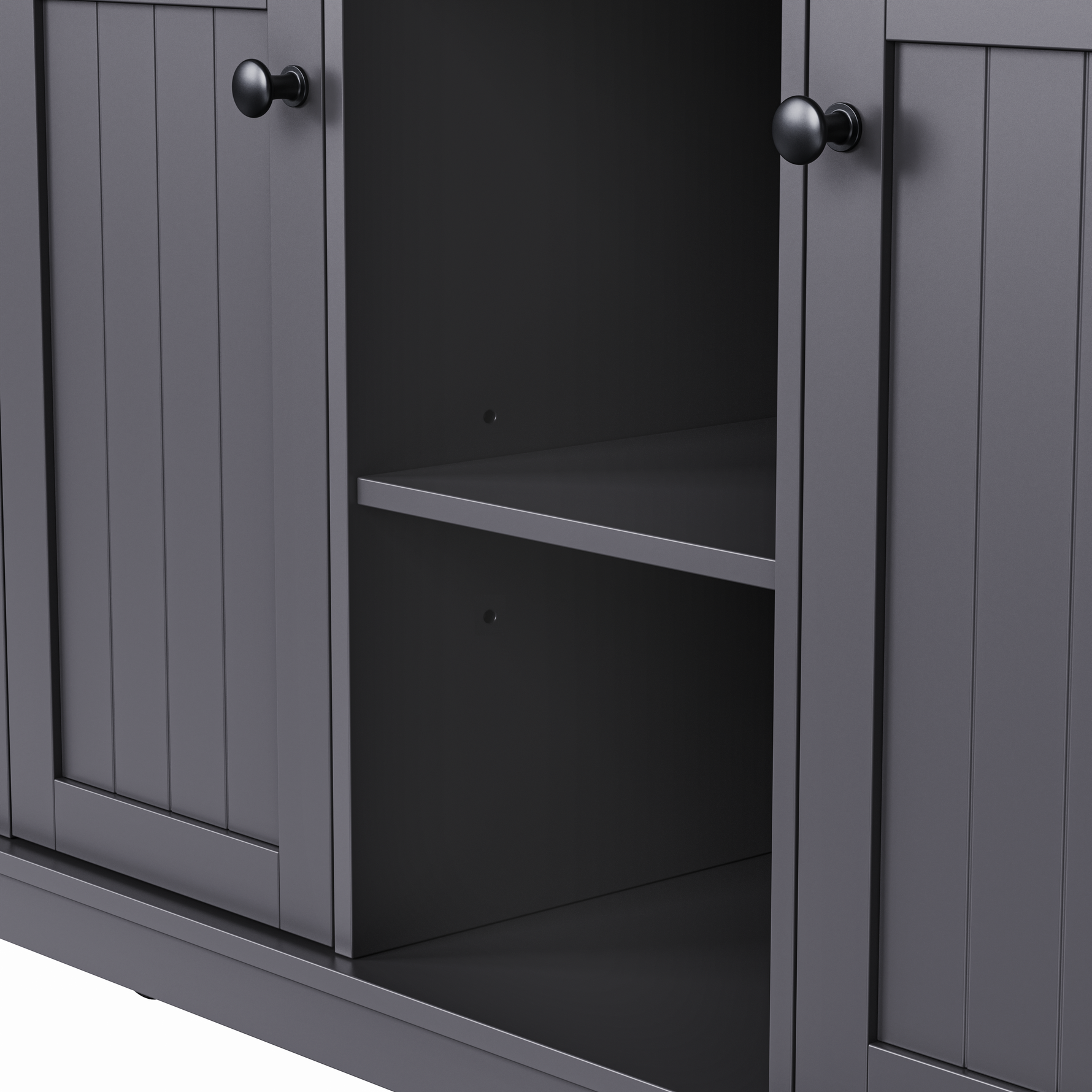 53 in. Farmhouse Kitchen Island with Power Outlet & Stools product view 140