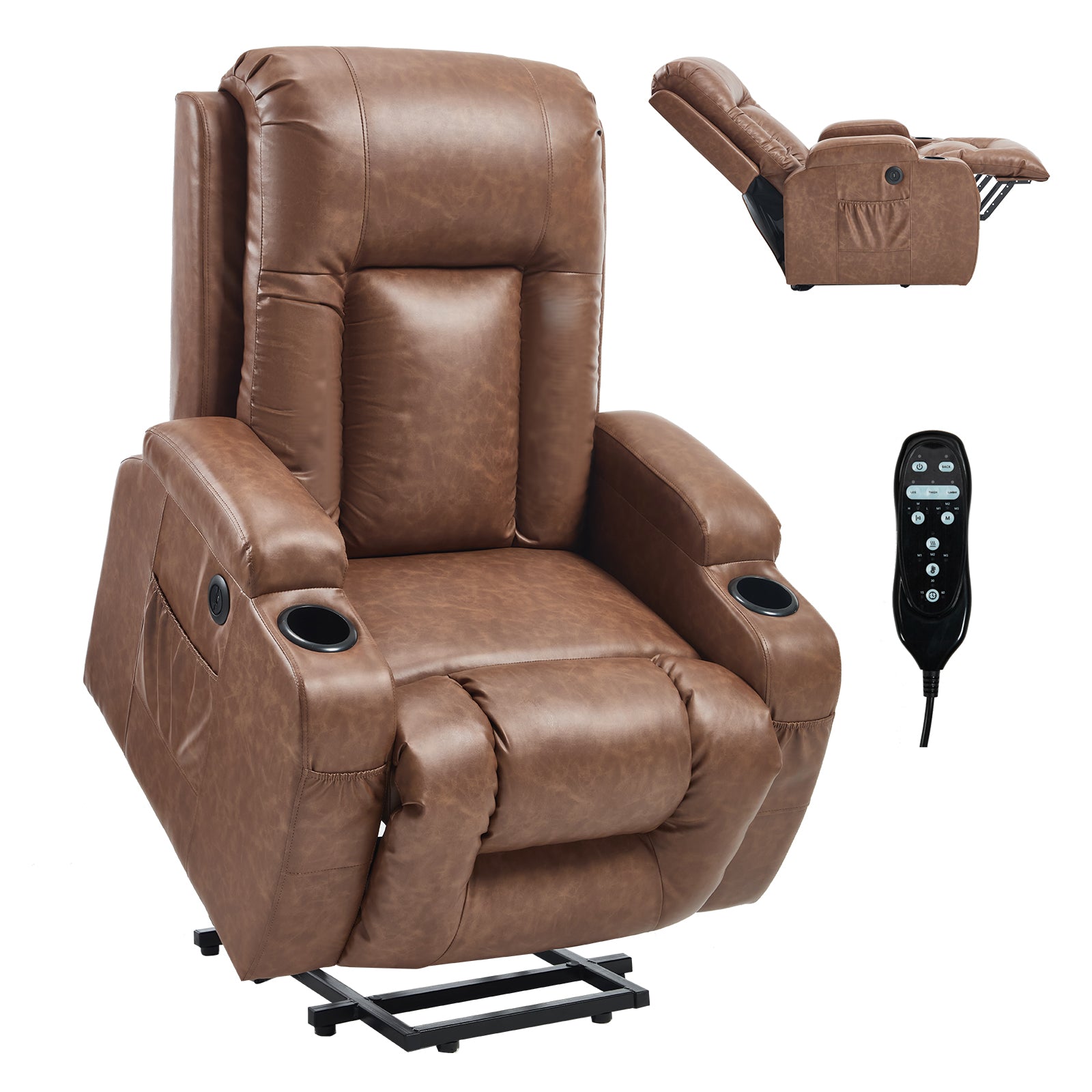 PU Infinite Position Up to 350 lb Single Motor Power Lift Recliner Chair detail image 30