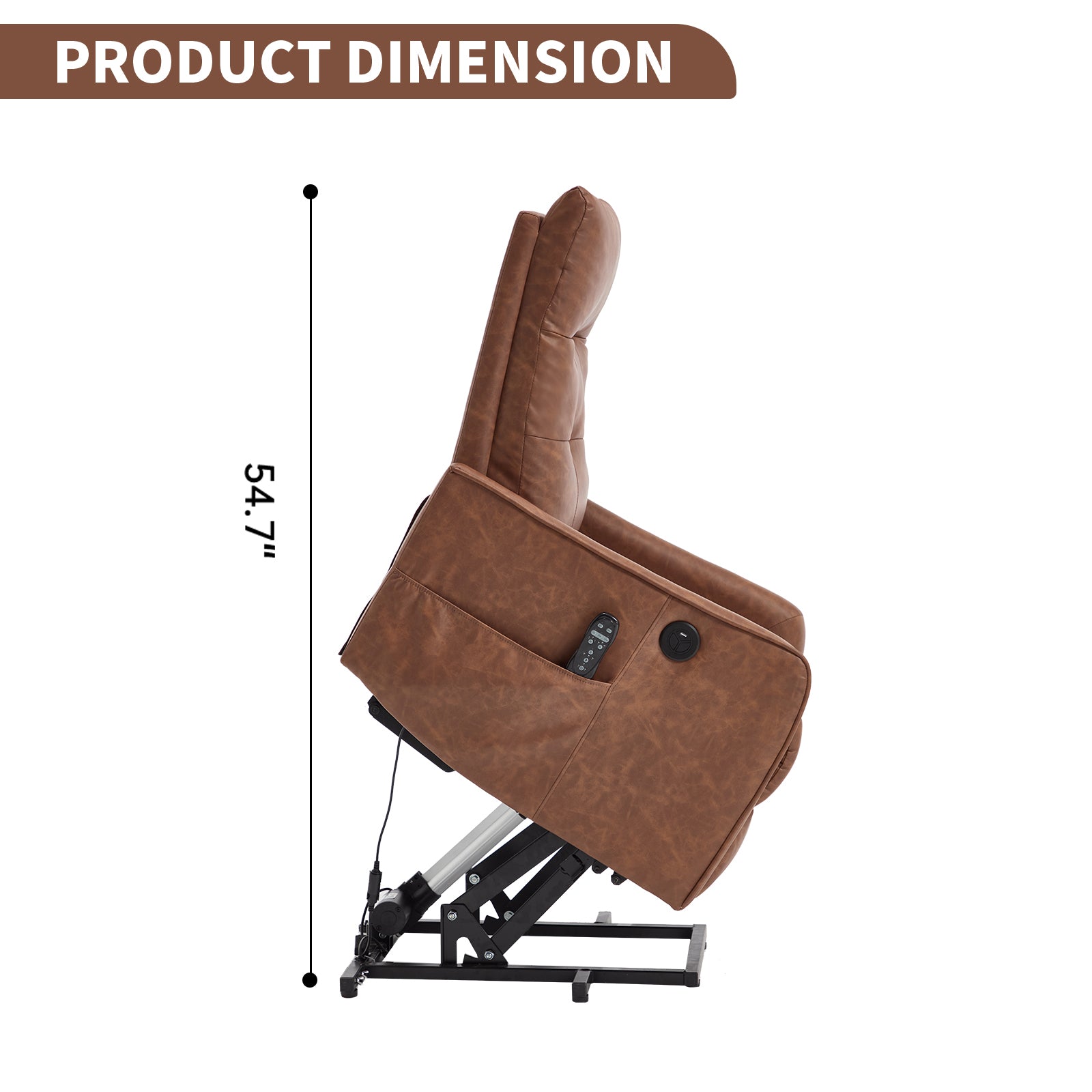 Single Motor Power Lift Recliner Chair with Massage & Heat detail image 104
