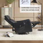 Faux Leather Heat Massage Manual Recliner Chair with Rocker and Swivel for Living Room detail image 11