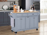 Rubberwood Drop-Leaf Kitchen Cart with 3 Drawers product view 24