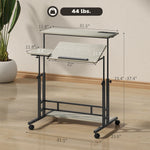 HOMCOM Height Adjustable Standing Desk with Power Outlets workspace desk setup