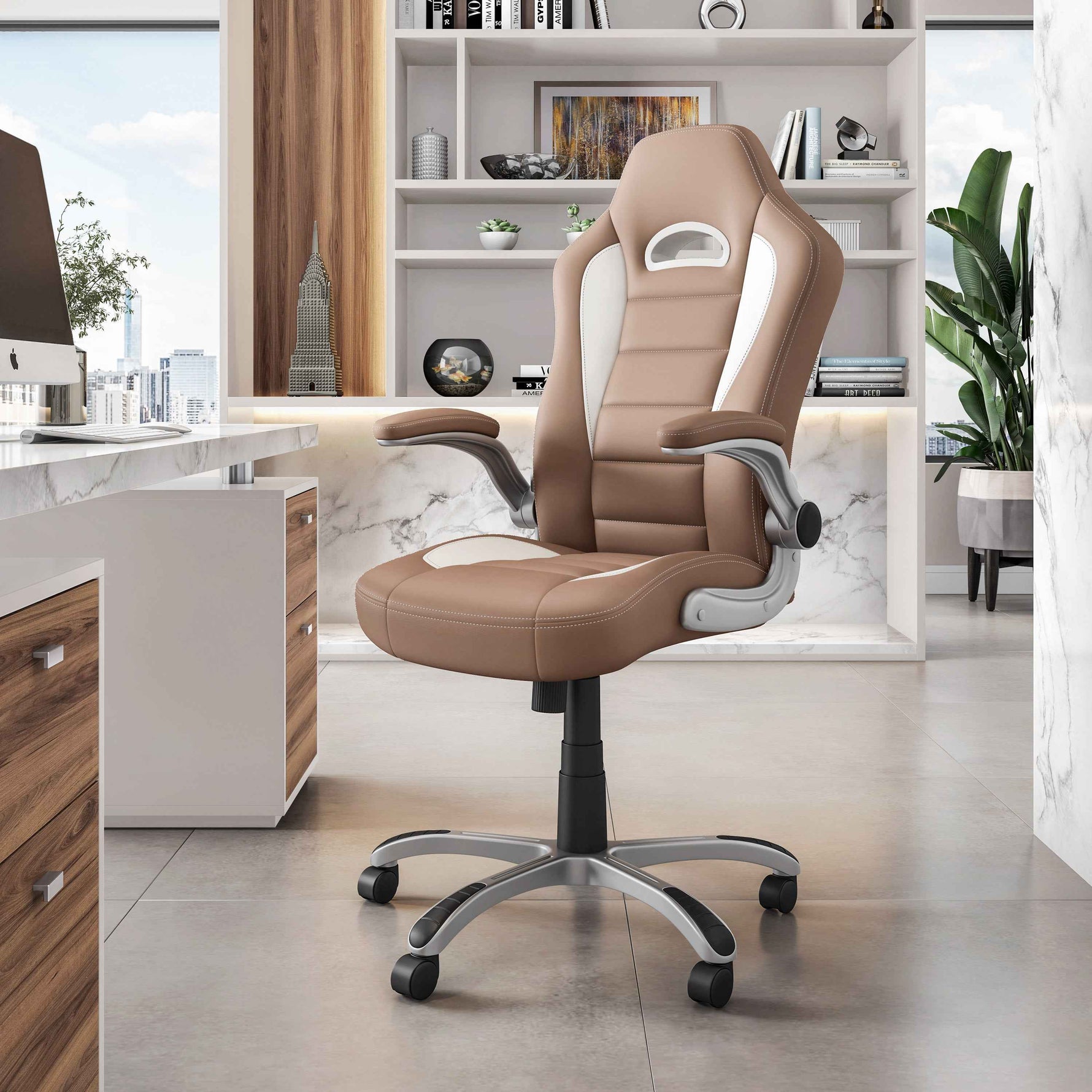 Techni Mobili High-Back Sport Office Chair, Camel for home office seating