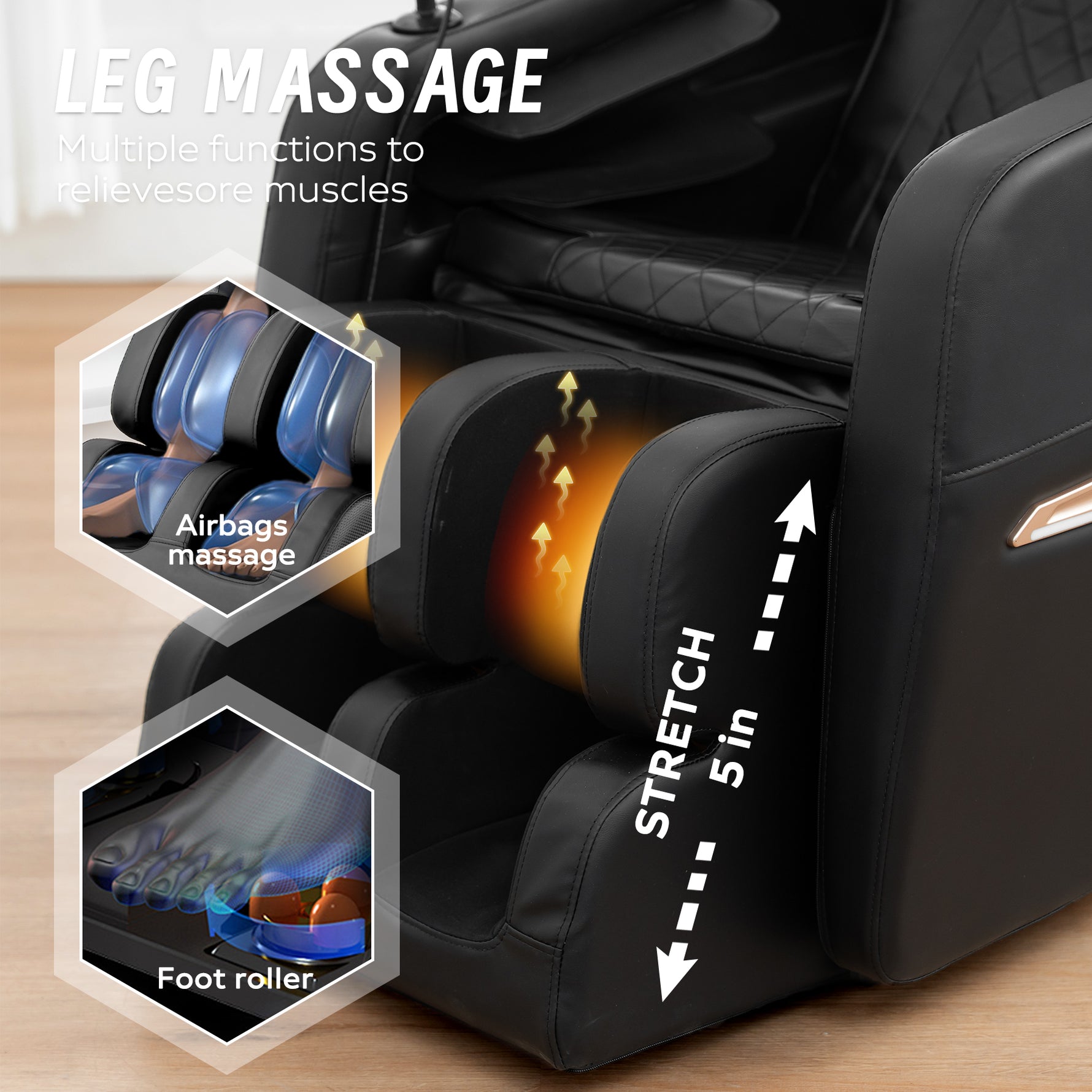 Zero Gravity Massage Chair with Bluetooth Speakers detail image 27